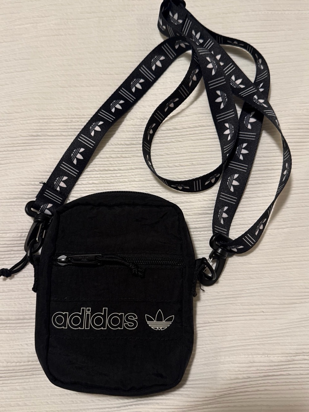 adidas Black Trefoil Mini Messenger Crossbody